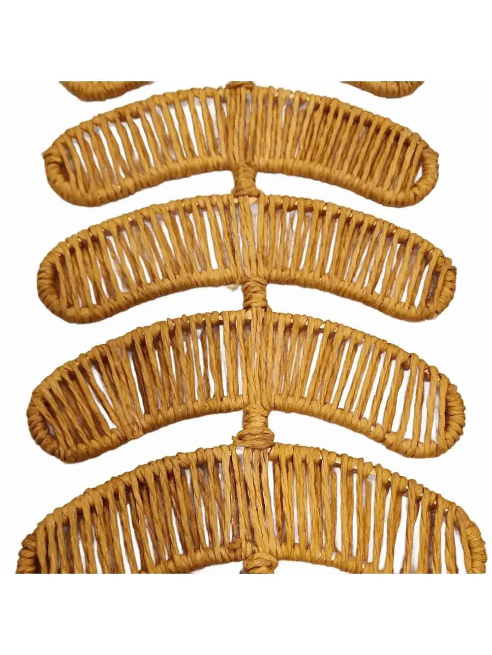 World Market Woven Paper Rope Rattan Wall Hanging Decor Gold Capiz Shell Boho